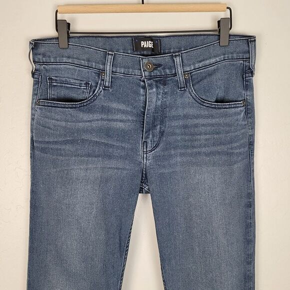 Paige Size 30x32 Federal Slim Straight Jeans Stretch Lopez Blue - Picture 3 of 12
